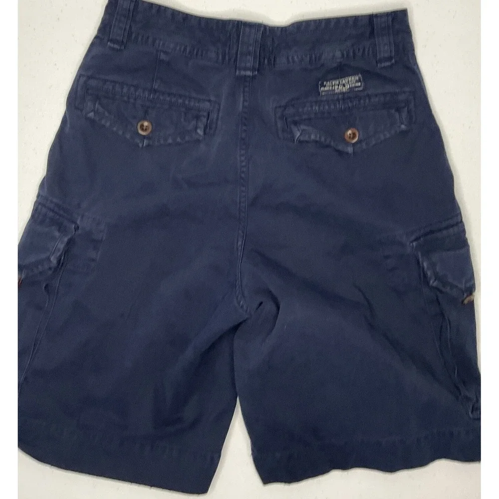 Polo Ralph Lauren Cargo‎ Shorts Heavy Cotton Pockets Navy Men Sz 29 Pony